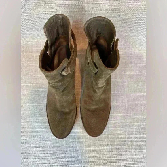 Anthro Hoss Intropia brown suede ankle boots boho slip on size 38 (8) FLAW - Picture 6 of 10
